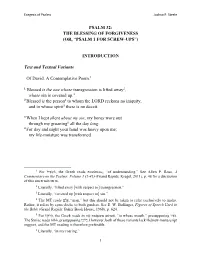 Psalm 32: the Blessing of Forgiveness (Or, “Psalm 1 for Screw-Ups”)