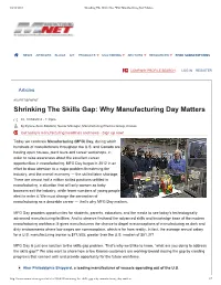 Shrinking the Skills Gap: Why Manufacturing Day Matters