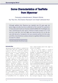 Some Characteristics of Taaffeite from Myanmar
