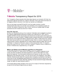 T-Mobile Transparency Report for 2015