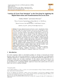 As the First Step for Applying the Digital Innovation and Transformation Process in Zoos