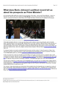 Democratic Audit: What Does Boris Johnson's Political Record Tell Us