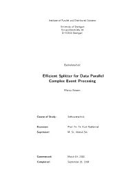 Efficient Splitter for Data Parallel Complex Event Procesing