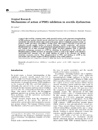 Mechanisms of Action of PDE5 Inhibition in Erectile Dysfunction