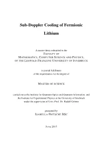 Sub-Doppler Cooling of Fermionic Lithium