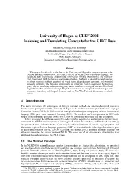 University of Hagen at CLEF 2004: Indexing and Translating Concepts for the GIRT Task
