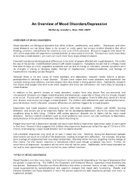 An Overview of Mood Disorders/Depression