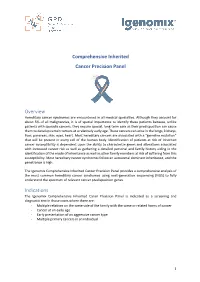 Comprehensive Inherited Cancer Precision Panel Overview