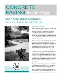 CONCRETE Pavingtechnology Concrete Intersections a Guide for Design and Construction