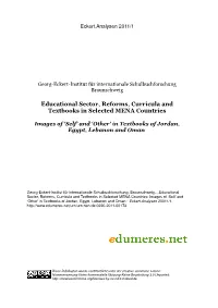 Educational Sector, Reforms, Curricula and Textbooks in Selected MENA Countries