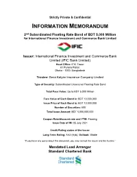 Information Memorandum