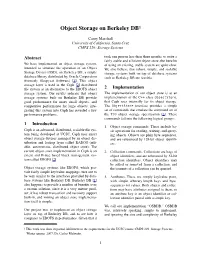 Object Storage on Berkeley DB1