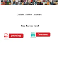 Ousia in the New Testament