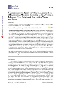 A Comprehensive Report on Ultrasonic Attenuation of Engineering Materials, Including Metals, Ceramics, Polymers, Fiber-Reinforced Composites, Wood, and Rocks