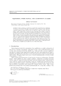 Equilibria, Fixed Points, and Complexity Classes