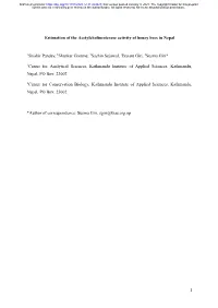 Estimation of the Acetylcholinesterase Activity of Honey Bees in Nepal