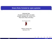 Green-Kubo Formula for Open Systems