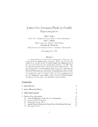 Lattice-Gas Automata Fluids on Parallel Supercomputers