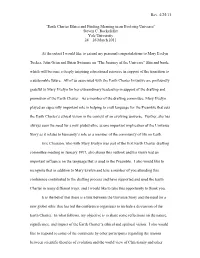 Rev. 4/25/11 “Earth Charter Ethics and Finding Meaning in an Evolving Universe” Steven C. Rockefeller Yale University 24 –