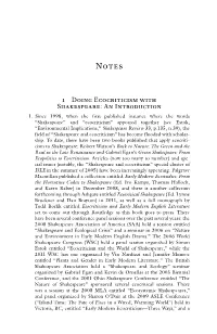 1 Doing Ecocriticism with Shakespeare: an Introduction 1