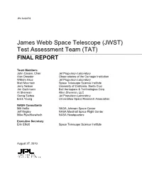 JWST) Test Assessment Team (TAT) FINAL REPORT