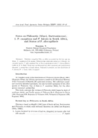 Notes on Philonotis (Musci, Bartramiaceae), 5