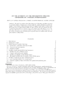 ON the STABILITY of the DIFFERENTIAL PROCESS GENERATED by COMPLEX INTERPOLATION Contents 1. Introduction 2 2. Preliminary Result