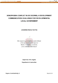 Xenophobia Conflict in De Doorns; a Development Communication Challenge for Developmental Local Government