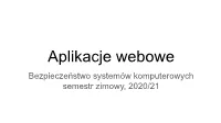 Aplikacje Webowe