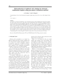 Determination of Optimal Valve Timing for Internal Combustion Engines Using Parameter Estimation Method