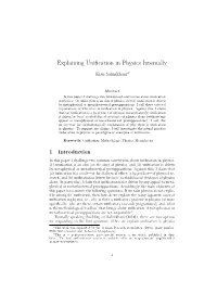 Explaining Unification in Physics Internally