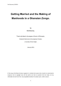 Getting Married and the Making of Manhoods in a Ghanaian Zongo