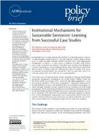 Institutional Mechanisms for Sustainable Sanitation: Learning from Successful Case Studies 3 Wastewater Management System Arising out of Such Ordinance