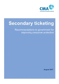 Secondary Ticketing Report