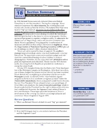 Section Summary 18 NIXON and the WATERGATE SCANDAL SECTION 1