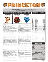 1 Quick Facts Schedule & Results Princeton Vs