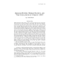 Abraham Kuyper, Herman Bavinck, and “The Conclusions of Utrecht 1905”1
