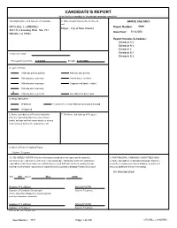 Candidate's Report