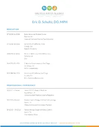 Eric D. Schultz, DO, MPH
