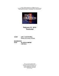 February 21, 2010 Transcript