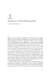 Indonesia As a Poorly Performing State? Andrew Macintyre