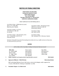 Notice of Public Meeting