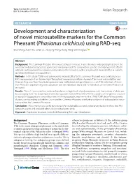 (Phasianus Colchicus) Using RAD-Seq