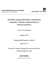 Renewable Energy Partnerships in Development Cooperation: Towards a Relational Theory of Technical Assistance