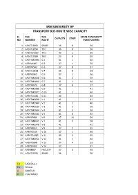 Srm University Ap Transport Bus Route Wise Capacity