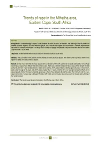 Trends of Rape in the Mthatha Area, Eastern Cape, South Africa