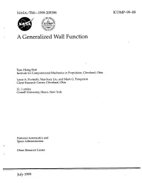 A Generalized Wall Function