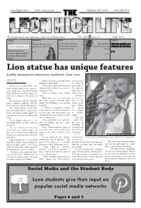 Lion Statue Has Unique Features Lobby Monument Possesses Authentic Lion Eyes