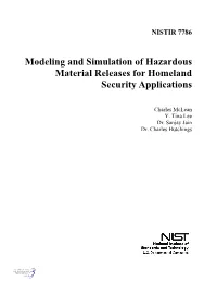 Modeling and Simulation of Hazardous Material Releases for Homeland Security Applications