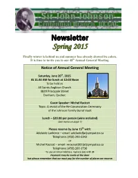 Newsletter Spring 2015
